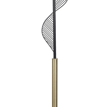 Spiral Radiance I Metal & Marble Floor Lamp - Matte Black / Soft Gold