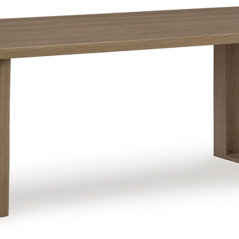 Serene Bay - Mesa de comedor rectangular con opción de sombrilla - Marrón oscuro