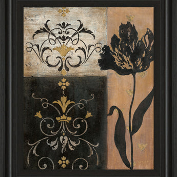 Tulip Silhouette By Tava Studio - Framed Print Wall Art - Black