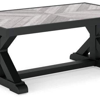 Beachcroft - Rectangular Cocktail Table - Black / Light Gray