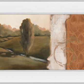Tuscan Scene II - Mirror Framed Print Wall Art - Light Brown