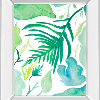 Green Water Leaves I By Kat Papa - Mirror Framed Print Wall Art - Green
