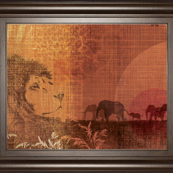 Safari Sunset II By Venter, T. - Framed Print Wall Art - Orange