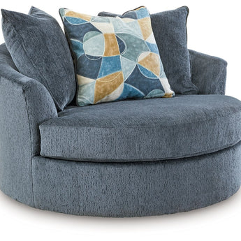 Maxon Place - Oversized Swivel Accent Chair - Navy