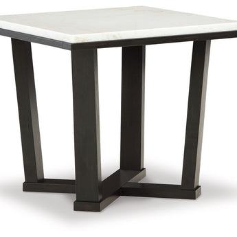 Fostead - Square End Table - White / Espresso