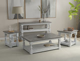 Stone Cocktail Table Antiqued Ivory / Weathered Gray - alternate view