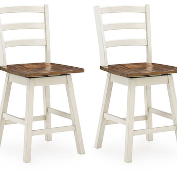 Brinfern - Swivel Stool (Set of 2) - Brown / Antique White