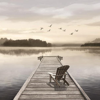 Peaceful Lake Day By Amber Sterling (Small) - Gray