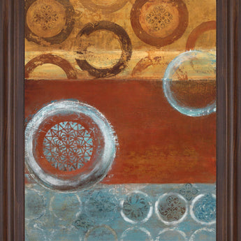 Rustic Orbit - 28" x 34" Framed Wall Art - Orange