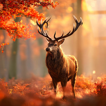 Autumn Stag Tempered Glass - Amber / Red