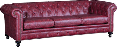 Mayo 8888 Series Traditional Leather Sofa with Low-Profile Tufted Back