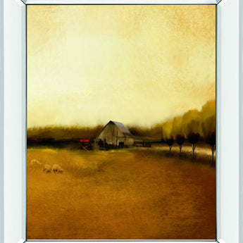 Rural Landscape I By Venter, T - Mirror Framed Print Wall Art - Light Brown