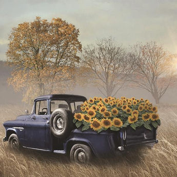 Sunflower Truck By Lori Deiter (Small) - Light Brown