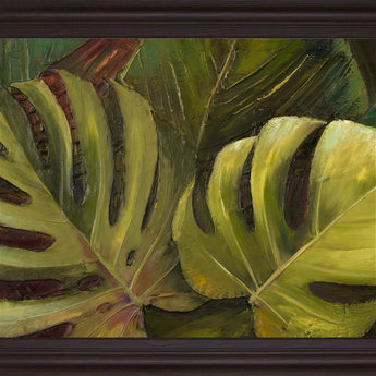 Monstera Sunburst - 28" x 34" Framed Wall Art - Green