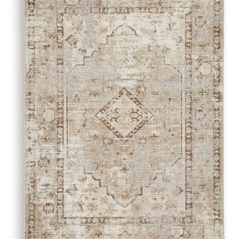 Livdon - 5' x 7' Washable Rug - Brown / Beige / Gray