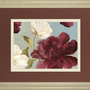 Deep Peonies Il By Asia Jensen - Framed Print Wall Art - Dark Red