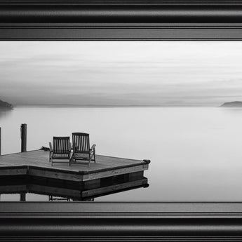 18x42 Black & White Water Panel XI By James McLoughlin - Dark Gray