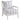 Blanchett - Silla decorativa Bobbin tapizada - Blanco y azul marino