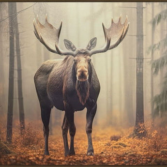 "Majestic Woodland" Hand-Embellished Canvas In Frame - Brown / Autumn / Warm