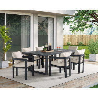 Playa - Mesa de comedor - Gris oscuro / Beige