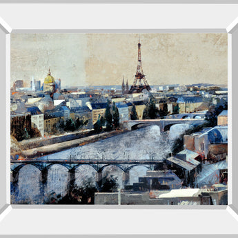 Paris By Marti Bofarull - Mirror Framed Print Wall Art - Blue
