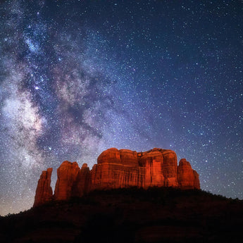 Tempered Glass With Foil - Cathedral Rock Sedona - Blue