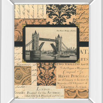 Travel Collage Il By Gillian Fullard Mirror Framed Print Wall Art - Beige