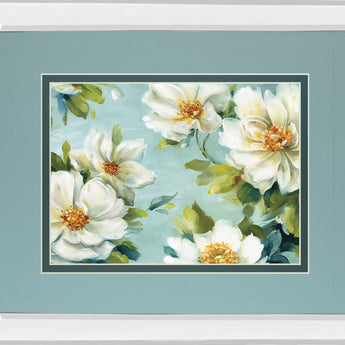 Reflections I Crop By Lisa Audit - Mirror Framed Print Wall Art - Blue