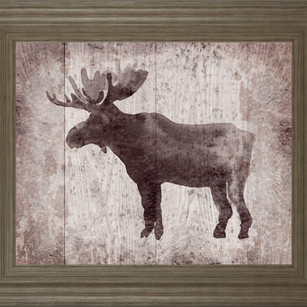 Wildness Iv-timber By Sandra Jacobs - Framed Elk Print Wall Art - Dark Brown