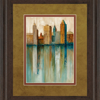 City View Il By Norm Olson - Framed Print Wall Art - Light Brown