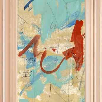 Composition 4b By Melissa Wang - Framed Print Wall Art - Light Blue