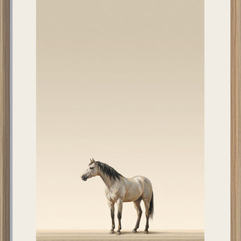 Quiet Stallion I Print on Paper In Frame - Beige / Brown