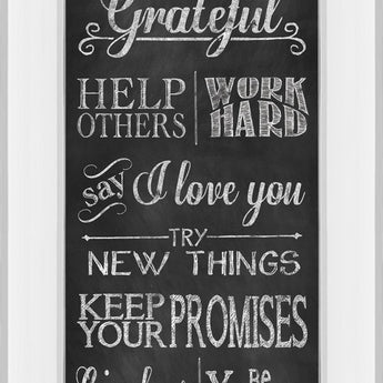 Family Rules By Susan Ball - Mirror Framed Print Wall Art - Black