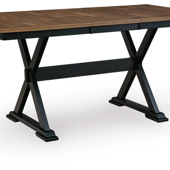 Wildenauer - Dining Room Counter Butterfly Extension Table - Brown / Black