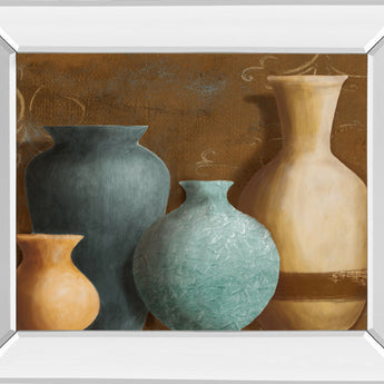 Ancient Clay Il By Lanie Loreth - Mirror Framed Print Wall Art - Blue