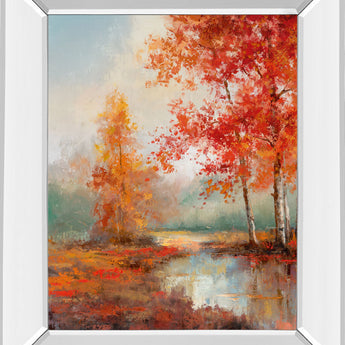Autumns Grace II By T.C Chiu - Mirror Framed Print Wall Art - Orange