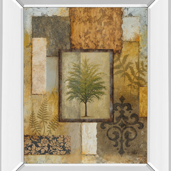 Tree Patch - Mirror Framed Print Wall Art - Light Brown