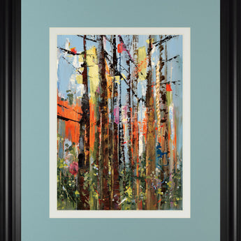 Eclectic Forest By Rebecca Meyers - Framed Print Wall Art - Light Blue