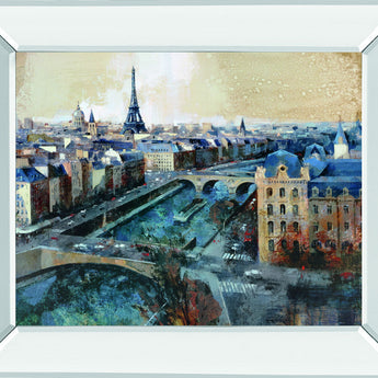 Ciel De Paris By Bofarull, M. - Mirror Framed Print Wall Art - Blue