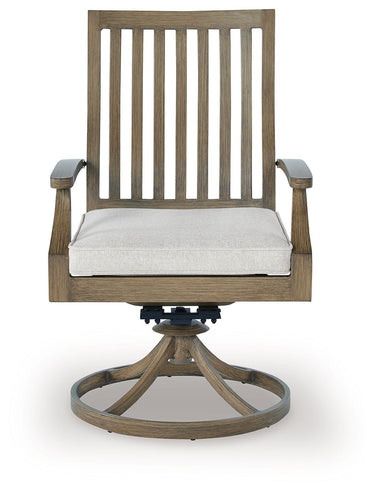 Rainier Ranch - Silla giratoria con cojín (juego de 2) - Marrón/Beige