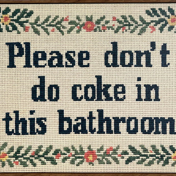 Bathroom Wit II Hand-Embellished Canvas In Frame - Brown / Ivory