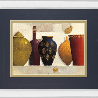 Jeweled Vessels By J. Wiens - Mirror Framed Print Wall Art - Dark Gray