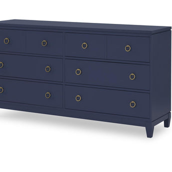 Summerland - Dresser (6 Drawers, Jewelry Tray In Top LSF Drawer, Felt-Lined Top Drawers) - Inkwell Blue