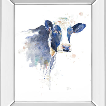 Watercolor Cow By Patricia Pinto - Mirror Framed Print Wall Art - White