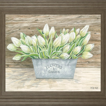 Flowers & Garden Tulips By Cindy Jacobs - Framed Wall Art - Green