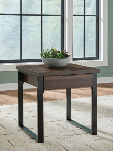 Wickman Falls - Square End Table - Dark Brown