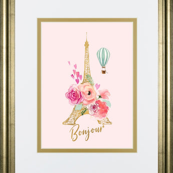34x40 Paris Bonjour By LanieLoreth - Pink