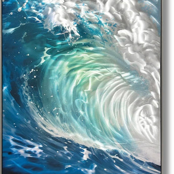 Cerulean Surge - 32" x 47" Framed Wall Art - Blue