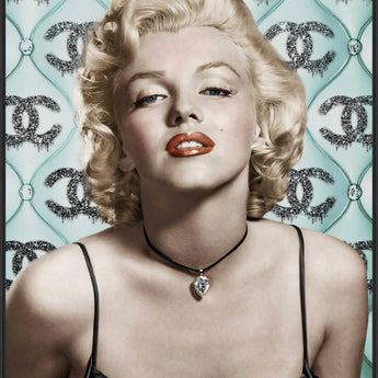 Retro Blonde Allure - 32" x 48" Framed Wall Art - Beige