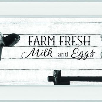 Farm Fresh Milk And Eggs By Lori Deiter - Mirror Framed Print Wall Art - White